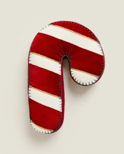 Kids*ZARA Home Children'S Candy Cane Christmas Pillow Multicolored
