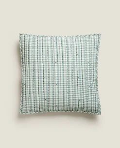 Kids*ZARA Home Children'S Checked Christmas Throw Pillow Cover Green