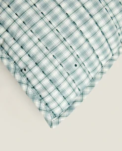 Kids*ZARA Home Children'S Checked Christmas Throw Pillow Cover Green