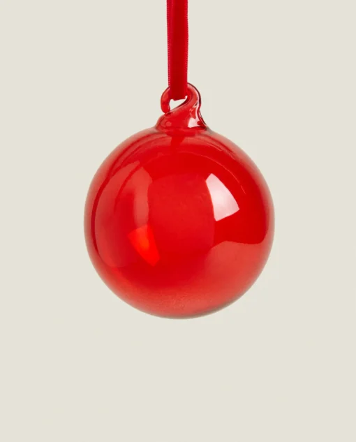 Decoration*ZARA Home Christmas Plain Glass Bauble Decoration Red