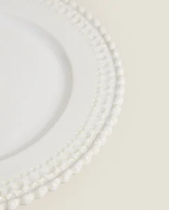 Dining*ZARA Home Christmas Snowflake Stoneware Cake Dish White