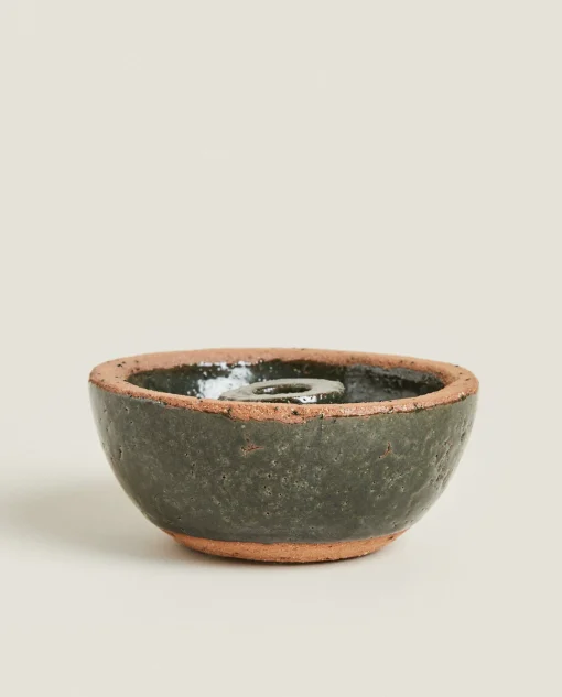 Candlesticks And Tealight Holders*ZARA Home Clay Candlestick Green