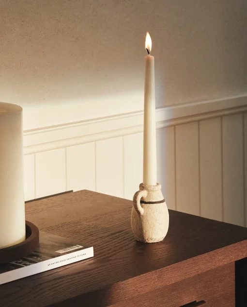 Candlesticks And Tealight Holders*ZARA Home Clay Vase Candlestick Terracotta