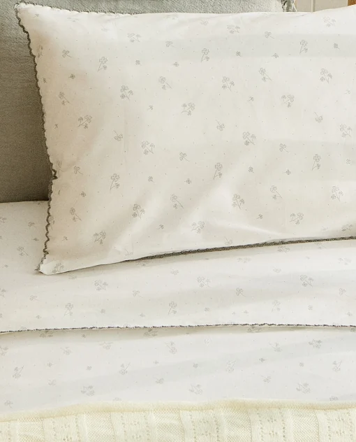 Crib Bedding*ZARA Home Clover Cotton Duvet Cover Oyster White