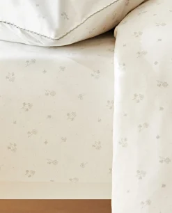 Crib Bedding*ZARA Home Clover Cotton Fitted Sheet Oyster White