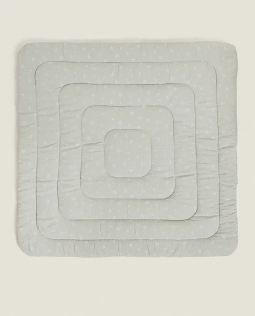 Furniture*ZARA Home Clover Print Play Rug Grey