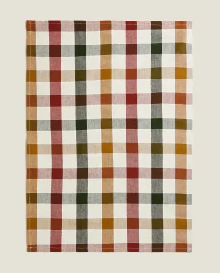 Kitchen Towels, Aprons And Bags*ZARA Home Colored Check Kitchen Towels (Pack Of 2) Green