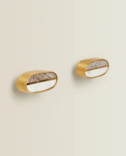 Door Knobs*ZARA Home Contrast Marble Door Knob (Pack Of 2) White