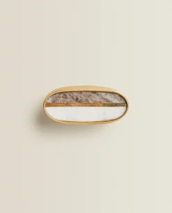 Door Knobs*ZARA Home Contrast Marble Door Knob (Pack Of 2) White