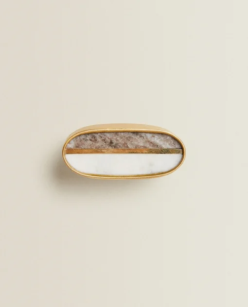 Door Knobs*ZARA Home Contrast Marble Door Knob (Pack Of 2) White
