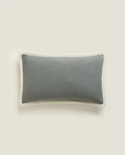 Solid*ZARA Home Contrast Throw Pillow Cover Petroleum