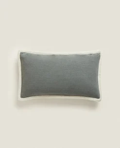 Solid*ZARA Home Contrast Throw Pillow Cover Petroleum