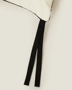 Solid*ZARA Home Cotton Back Cushion With Piping Oyster White