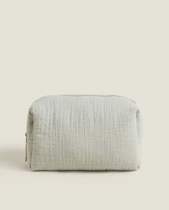 Personalization*ZARA Home Cotton Chiffon Clover Cosmetic Bag Grey