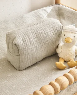 Personalization*ZARA Home Cotton Chiffon Clover Cosmetic Bag Grey