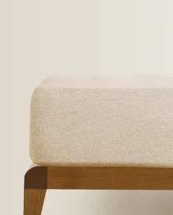 Fitted Sheets*ZARA Home Cotton Jersey Adjustable Fitted Sheet Sand