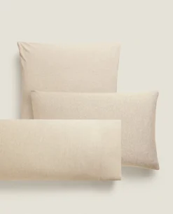 Pillowcases*ZARA Home Cotton Jersey Pillowcase Sand
