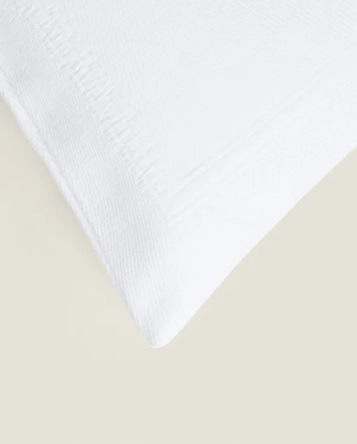 Bedspreads*ZARA Home Cotton Throw Pillow Cover With Border White