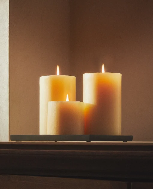 Candles*ZARA Home Cylindrical Candle Butter Yellow