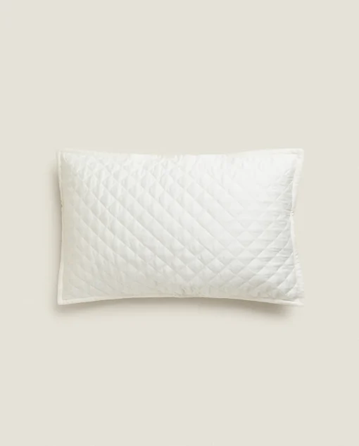 Quilts*ZARA Home Diamond-Pattern Throw Pillow Cover Cream