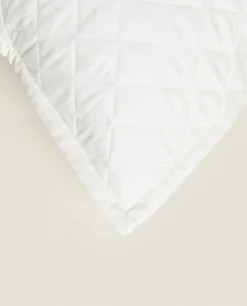 Quilts*ZARA Home Diamond-Pattern Throw Pillow Cover Cream