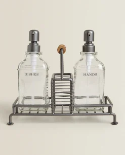 Cleaning*ZARA Home Double Dispenser With Stand Steel