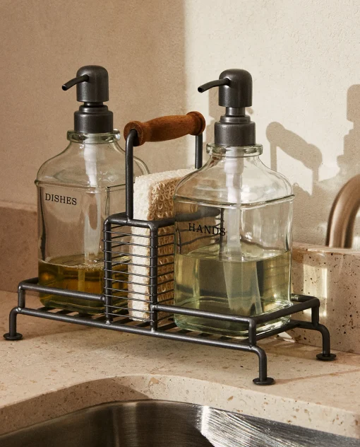 Cleaning*ZARA Home Double Dispenser With Stand Steel