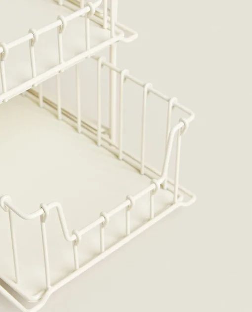 Cleaning*ZARA Home Double Storage Basket Cream