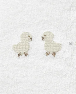 Mealtime*ZARA Home Duck Cross-Stitch Bib Oyster White