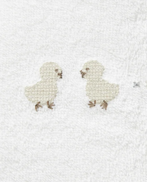 Mealtime*ZARA Home Duck Cross-Stitch Bib Oyster White