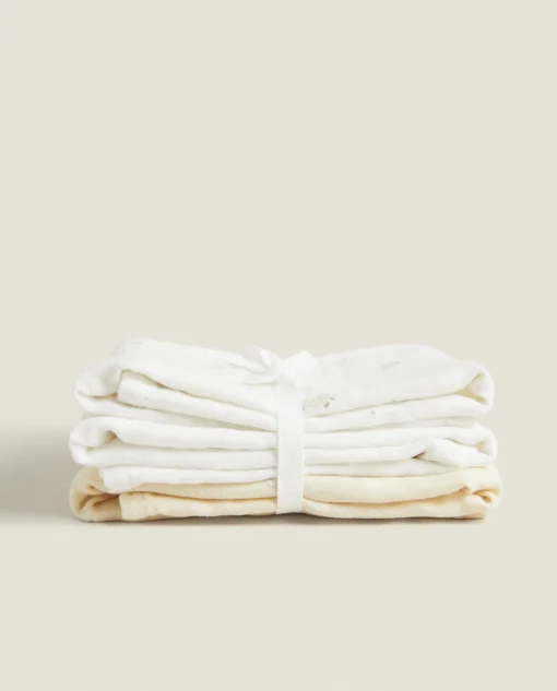 Mealtime*ZARA Home Duck Muslin Cloth (Pack Of 3) Oyster White