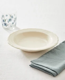 Soup Plates*ZARA Home Earthenware Soup Plate With Raised-Design Edge Cream
