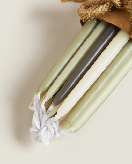 Candles*ZARA Home Elongated Candle (Pack Of 20) Grey/Blue
