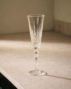 Glasses And Flutes*ZARA Home Engraved Crystalline Flute Glass Transparent