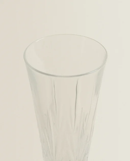 Glasses And Flutes*ZARA Home Engraved Crystalline Flute Glass Transparent