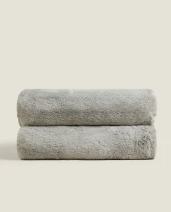 Blankets*ZARA Home Faux Fur Blanket Grey