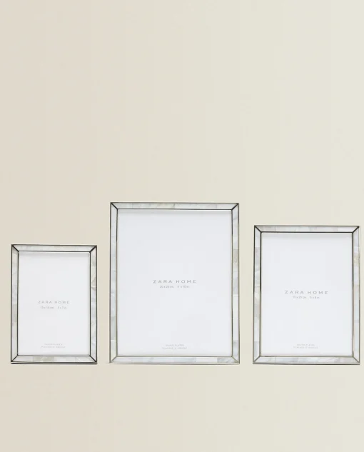 Frames And Canvases*ZARA Home Fine-Edge Mother-Of-Pearl Frame White