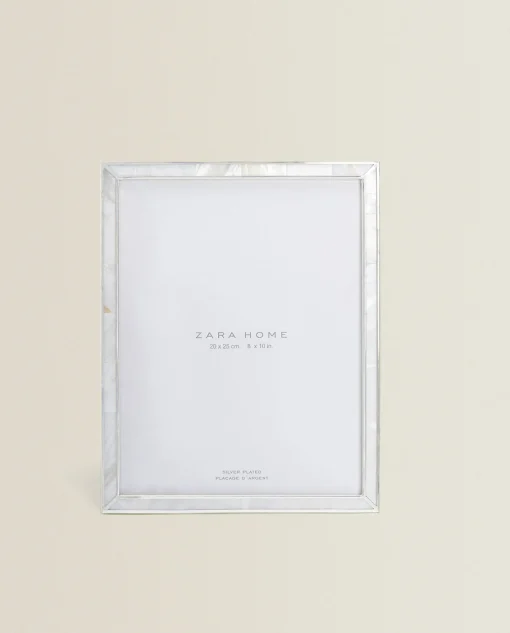 Frames And Canvases*ZARA Home Fine-Edge Mother-Of-Pearl Frame White