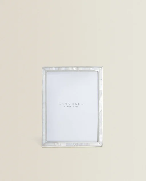 Frames And Canvases*ZARA Home Fine-Edge Mother-Of-Pearl Frame White