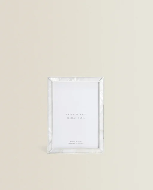 Frames And Canvases*ZARA Home Fine-Edge Mother-Of-Pearl Frame White