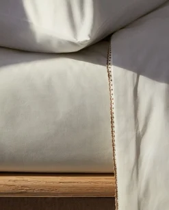 Crib Bedding*ZARA Home Fitted Sheet With Topstitching Oyster White