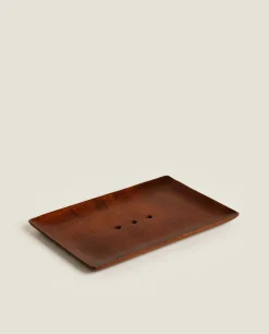 Soap Dishes*ZARA Home Flat Wood Soap Dish Natural Colour