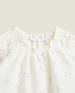 Clothing And Footwear*ZARA Home Floral Baby Shirt Oyster White