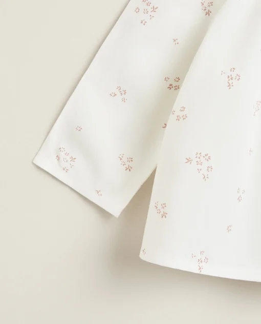 Clothing And Footwear*ZARA Home Floral Baby Shirt Oyster White