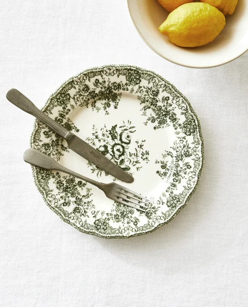 Dinner Plates*ZARA Home Floral Earthenware Dinner Plate Olive