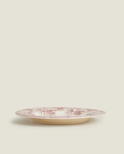 Dinner Plates*ZARA Home Floral Earthenware Dinner Plate Burgundy