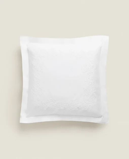 Pillowcases*ZARA Home Floral Embroidery Pillowcase White