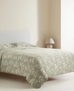 Duvet Covers*ZARA Home Floral Jacquard Duvet Cover Green
