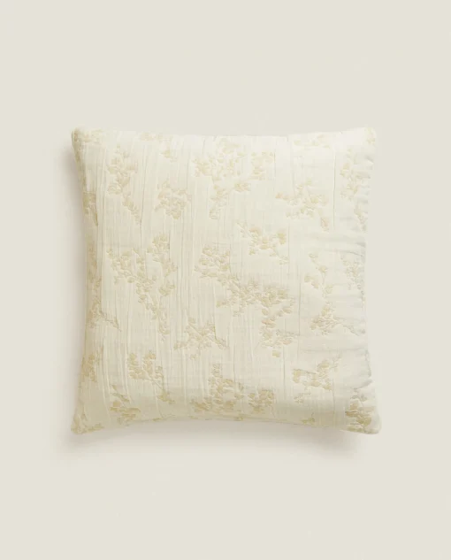 Bedspreads*ZARA Home Floral Jacquard Throw Pillow Cover Beige