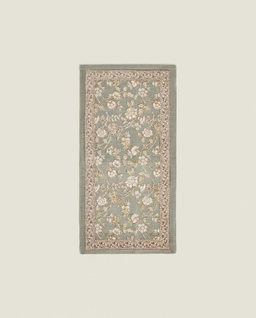 Decorative*ZARA Home Floral Print Block Rug Multicolored